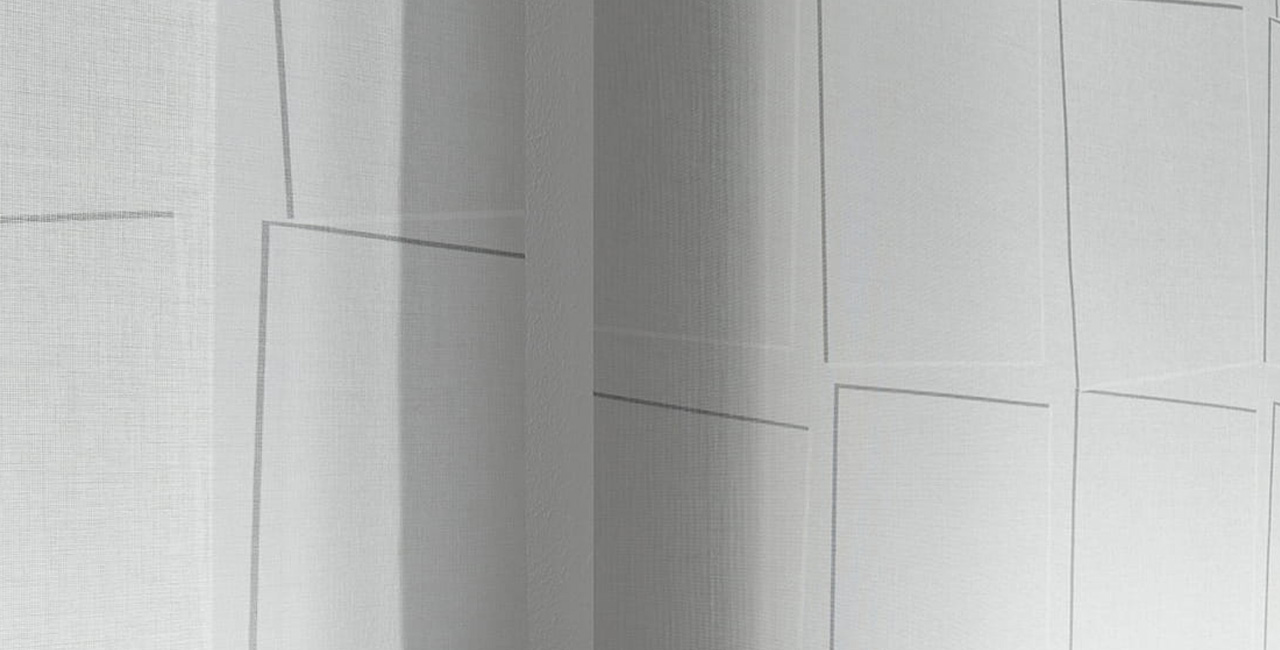 Eine Nahaufnahme von einem Flächenvorhang.