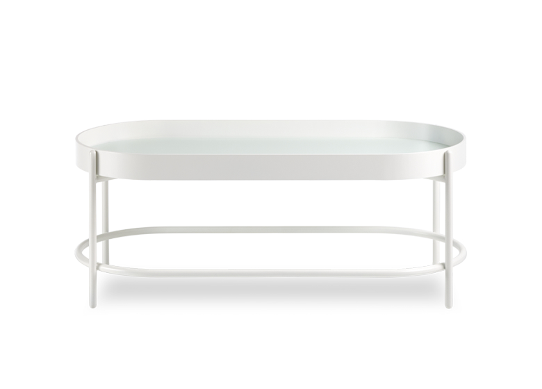 Weißer Couchtisch oval